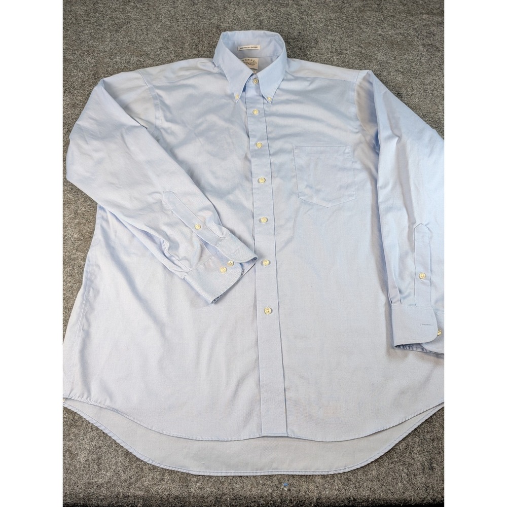 Eagle Shirtmakers Mens 17 34/35 Light Blue Pinpoint Oxford Non-Iron Shirt 02014